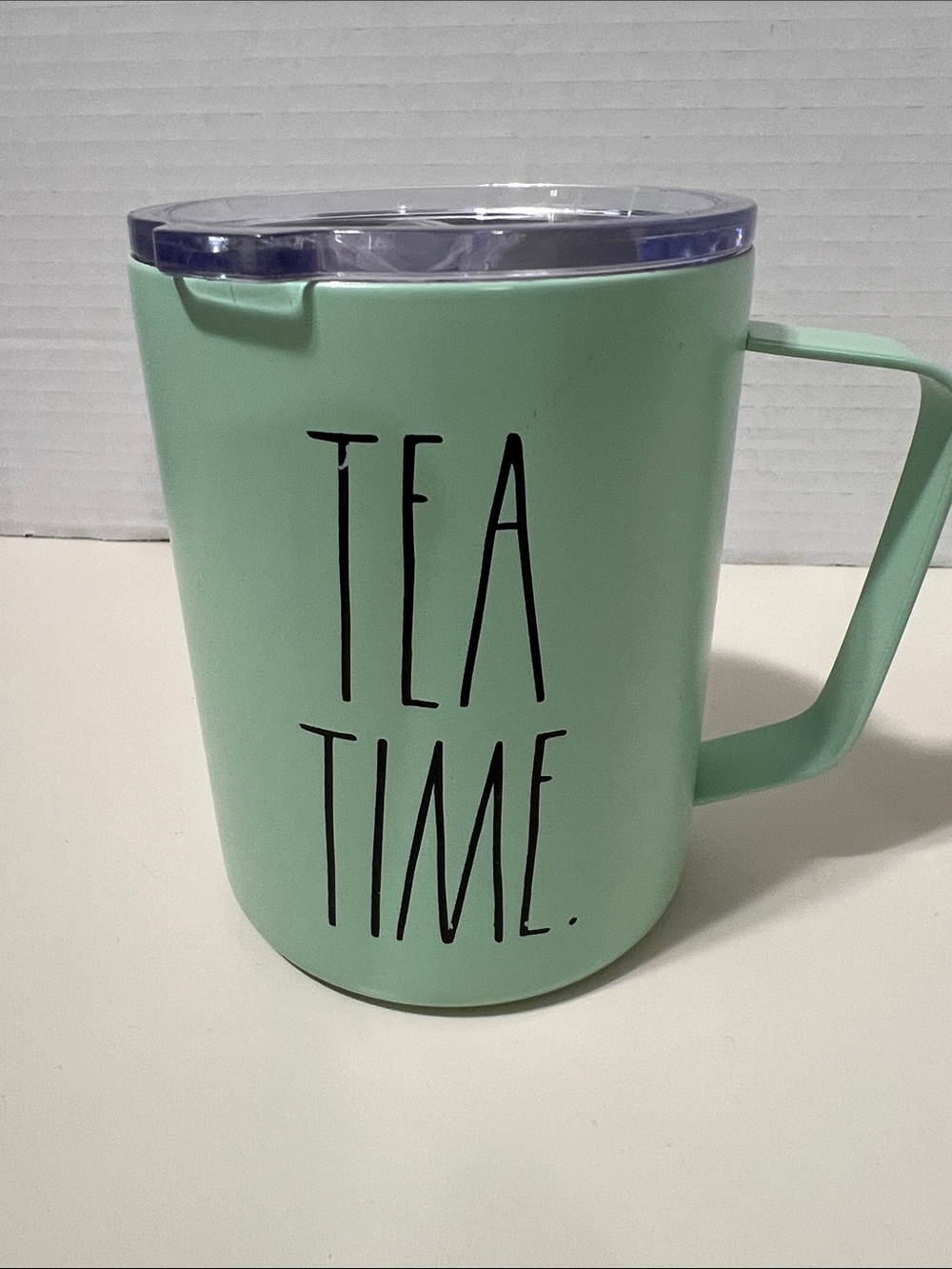 Rae Dunn Mint Green Insulated TEA TIME Mug
